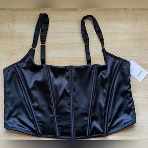 Corset- Women's Satin Corset - Auden Black- Size XL